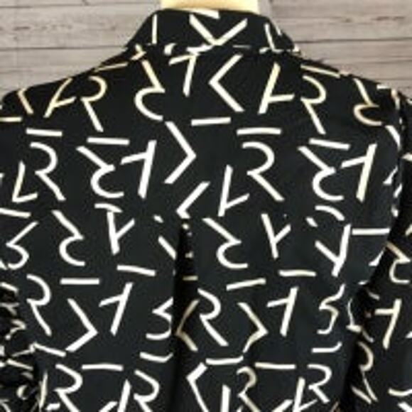 NWT Milk & Honey black & cream Abstract blouse size small - Picture 9 of 11